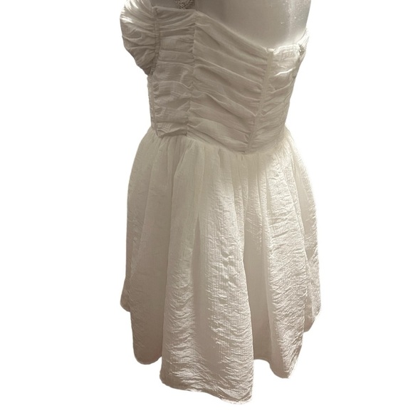 Lena White Bustier Strapless Cocktail Dress Women's Size Large Fully Lined - Picture 8 of 16